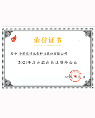 2021年度合肥高新区瞪羚企业